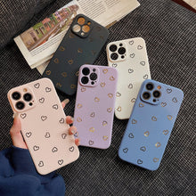 Load image into Gallery viewer, Colorful Silicone Case Soft Protection Cute Pattern Cute Little Heart Phone Case For iPhone 14 Pro Max 13 12 11 X XR XS Max 7 8 Plus Silicone Camera Back Case Cover
