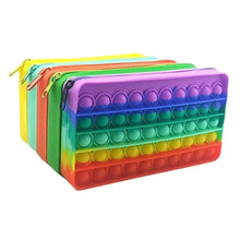 Load image into Gallery viewer, Colorful Stress Relief Squeeze Anti Stress Pop It Soft Pencil Case For Students Rainbow Color School Case
