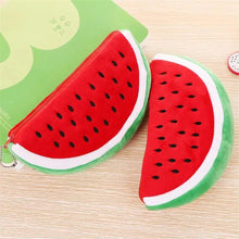 Load image into Gallery viewer, Colorful Watermelon Shaped Plush Soft Students Pencil Case  Makeup Pouch Cute Design

