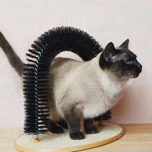 Load image into Gallery viewer, Comfortable Arch Cats Massager Pet Cat Itching Grooming Supplies Round Fleece Base Kitten Bristle Ring Brush and Carpet Base Groomer Massager Scratcher for Controlling Shedding Healthy Fur and Claws Toy Scratching Device Brush for Pets
