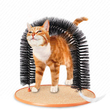 Load image into Gallery viewer, Comfortable Arch Cats Massager Pet Cat Itching Grooming Supplies Round Fleece Base Kitten Bristle Ring Brush and Carpet Base Groomer Massager Scratcher for Controlling Shedding Healthy Fur and Claws Toy Scratching Device Brush for Pets
