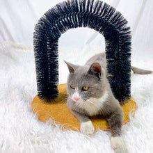 Load image into Gallery viewer, Comfortable Arch Cats Massager Pet Cat Itching Grooming Supplies Round Fleece Base Kitten Bristle Ring Brush and Carpet Base Groomer Massager Scratcher for Controlling Shedding Healthy Fur and Claws Toy Scratching Device Brush for Pets
