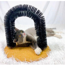 Load image into Gallery viewer, Comfortable Arch Cats Massager Pet Cat Itching Grooming Supplies Round Fleece Base Kitten Bristle Ring Brush and Carpet Base Groomer Massager Scratcher for Controlling Shedding Healthy Fur and Claws Toy Scratching Device Brush for Pets

