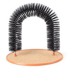 Load image into Gallery viewer, Comfortable Arch Cats Massager Pet Cat Itching Grooming Supplies Round Fleece Base Kitten Bristle Ring Brush and Carpet Base Groomer Massager Scratcher for Controlling Shedding Healthy Fur and Claws Toy Scratching Device Brush for Pets
