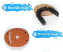 Load image into Gallery viewer, Comfortable Arch Cats Massager Pet Cat Itching Grooming Supplies Round Fleece Base Kitten Toy Scratching Device Brush For Cat Arch Self Grooming and Massaging Brush Toy Pet Scratcher Pads Hair Cleaner
