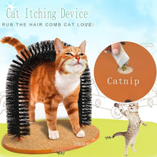 Load image into Gallery viewer, Comfortable Arch Cats Massager Pet Cat Itching Grooming Supplies Round Fleece Base Kitten Toy Scratching Device Brush For Cat Arch Self Grooming and Massaging Brush Toy Pet Scratcher Pads Hair Cleaner
