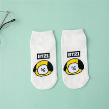 Load image into Gallery viewer, Comfortable Cotton White Cartoon Panda Heart Bear Pattern Socks Kawaii Cute Anime Style Invisible Ankle Socks Funny Boat Socks For Men And Women
