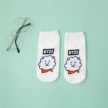 Load image into Gallery viewer, Comfortable Cotton White Cartoon Panda Heart Bear Pattern Socks Kawaii Cute Anime Style Invisible Ankle Socks Funny Boat Socks For Men And Women
