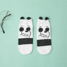Load image into Gallery viewer, Comfortable Cotton White Cartoon Panda Heart Bear Pattern Socks Kawaii Cute Anime Style Invisible Ankle Socks Funny Boat Socks For Men And Women
