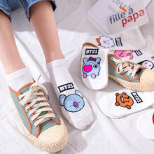 Load image into Gallery viewer, Comfortable Cotton White Cartoon Panda Heart Bear Pattern Socks Kawaii Cute Anime Style Invisible Ankle Socks Funny Boat Socks For Men And Women
