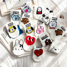 Load image into Gallery viewer, Comfortable Cotton White Cartoon Panda Heart Bear Pattern Socks Kawaii Cute Anime Style Invisible Ankle Socks Funny Boat Socks For Men And Women
