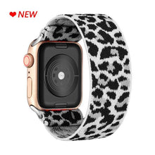 Load image into Gallery viewer, Comfortable Elastic Scrunchie Strap Band For Watch Women Bracelet Compatible With Watch Band 41mm 40mm 38mm Women Girls Adjustable Elastic Nylon Strap Solo Loop Replacement Lightweight Wristband For Watches
