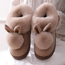 Load image into Gallery viewer, Comfortable Fashion Autumn Winter Cotton Slippers Rabbit Ear Home Indoor Slippers Winter Warm Shoes Womens Cute Plush Slippers Warm Indoor Slippers For Women Fleece Plush Bedroom Winter Boots
