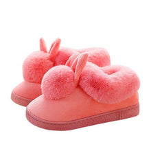 Load image into Gallery viewer, Comfortable Fashion Autumn Winter Cotton Slippers Rabbit Ear Home Indoor Slippers Winter Warm Shoes Womens Cute Plush Slippers Warm Indoor Slippers For Women Fleece Plush Bedroom Winter Boots
