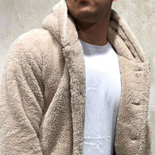 Load image into Gallery viewer, Comfortable Winter Unisex Jacket Fluffy Thick Warm Jacket Long Sleeve Hooded Coat Soft Coat Jacket Warm Casual Button Jacket Elegant Modern Autumn Plush Buttons Closure Thick Men Coat For Outdoor
