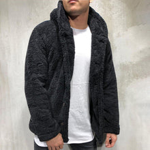 Load image into Gallery viewer, Comfortable Winter Unisex Jacket Fluffy Thick Warm Jacket Long Sleeve Hooded Coat Soft Coat Jacket Warm Casual Button Jacket Elegant Modern Autumn Plush Buttons Closure Thick Men Coat For Outdoor
