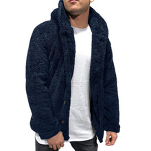 Load image into Gallery viewer, Comfortable Winter Unisex Jacket Fluffy Thick Warm Jacket Long Sleeve Hooded Coat Soft Coat Jacket Warm Casual Button Jacket Elegant Modern Autumn Plush Buttons Closure Thick Men Coat For Outdoor
