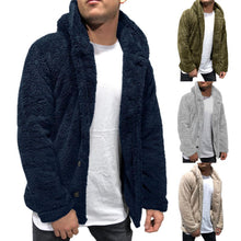 Load image into Gallery viewer, Comfortable Winter Unisex Jacket Fluffy Thick Warm Jacket Long Sleeve Hooded Coat Soft Coat Jacket Warm Casual Button Jacket Elegant Modern Autumn Plush Buttons Closure Thick Men Coat For Outdoor
