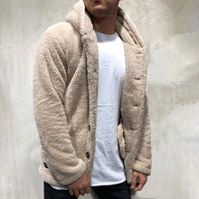 Load image into Gallery viewer, Comfortable Winter Unisex Jacket Fluffy Thick Warm Jacket Long Sleeve Hooded Coat Soft Coat Jacket Warm Casual Button Jacket Elegant Modern Autumn Plush Buttons Closure Thick Men Coat For Outdoor
