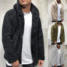 Load image into Gallery viewer, Comfortable Winter Unisex Jacket Fluffy Thick Warm Jacket Long Sleeve Hooded Coat Soft Coat Jacket Warm Casual Button Jacket Elegant Modern Autumn Plush Buttons Closure Thick Men Coat For Outdoor
