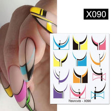 Load image into Gallery viewer, Cool Geometrics Pattern Water Decals Stickers Flower Leaves Slider For Nails Spring Summer Nail Art Decoration Tattoos Women Nail Art Stickers Water Transfer Decals Design Nail Art Supplies Manicure Acrylic Nail Foil Stencils Decorations

