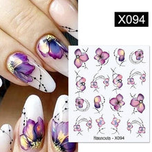 Load image into Gallery viewer, Cool Geometrics Pattern Water Decals Stickers Flower Leaves Slider For Nails Spring Summer Nail Art Decoration Tattoos Women Nail Art Stickers Water Transfer Decals Design Nail Art Supplies Manicure Acrylic Nail Foil Stencils Decorations
