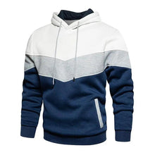 Load image into Gallery viewer, Cool Men's Patchwork Hooded Sweatshirt Hoodies Sport Clothing Casual Loose Fleece Warm Streetwear Modern Male Fashion Autumn Winter Outwear  Long Sleeve Pleated Comfy Round Neck Mens Sweatshirts Workout Sport Casual Hoodie
