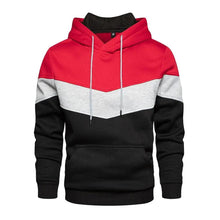 Load image into Gallery viewer, Cool Men's Patchwork Hooded Sweatshirt Hoodies Sport Clothing Casual Loose Fleece Warm Streetwear Modern Male Fashion Autumn Winter Outwear  Long Sleeve Pleated Comfy Round Neck Mens Sweatshirts Workout Sport Casual Hoodie

