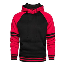 Load image into Gallery viewer, Cool Men's Patchwork Hooded Sweatshirt Hoodies Sport Clothing Casual Loose Fleece Warm Streetwear Modern Male Fashion Autumn Winter Outwear  Long Sleeve Pleated Comfy Round Neck Mens Sweatshirts Workout Sport Casual Hoodie

