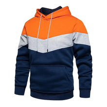 Load image into Gallery viewer, Cool Men's Patchwork Hooded Sweatshirt Hoodies Sport Clothing Casual Loose Fleece Warm Streetwear Modern Male Fashion Autumn Winter Outwear  Long Sleeve Pleated Comfy Round Neck Mens Sweatshirts Workout Sport Casual Hoodie

