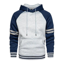 Load image into Gallery viewer, Cool Men's Patchwork Hooded Sweatshirt Hoodies Sport Clothing Casual Loose Fleece Warm Streetwear Modern Male Fashion Autumn Winter Outwear  Long Sleeve Pleated Comfy Round Neck Mens Sweatshirts Workout Sport Casual Hoodie
