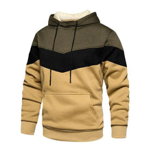 Load image into Gallery viewer, Cool Men's Patchwork Hooded Sweatshirt Hoodies Sport Clothing Casual Loose Fleece Warm Streetwear Modern Male Fashion Autumn Winter Outwear  Long Sleeve Pleated Comfy Round Neck Mens Sweatshirts Workout Sport Casual Hoodie
