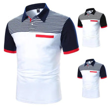Load image into Gallery viewer, Cool Polo Men Shirt Nice Short Sleeve Polo Shirt Contrast More Color Polo New Clothing Summer Streetwear Casual Fashion Men Tops Men's Golf Polo Shirt Short Sleeve Tactical Polo Shirts Slim Fit Casual Tennis T-Shirt
