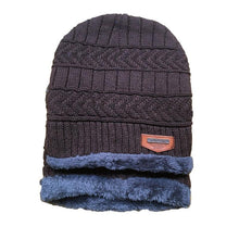 Load image into Gallery viewer, Coral Fleece Scarf Winter Hat Soft Men Beanie Warm Hat Knit Letter Double Layer Cap Gorgas Bonnet Knitted Hat Set Outdoor Sport Warm Beanies Hat For Men Knitted Hats Bandana Hiking Camping Kid Neck Warmer Cap
