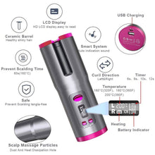 Load image into Gallery viewer, Cordless Automatic Portable Ceramic Barrel Hair Curler
