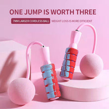 Load image into Gallery viewer, Cordless Skipping Rope Weight-Bearing Ball Sports Fitness Womens Indoor Dual-Use Weight Loss Sports Professional Fat Burning Ball Bearing Fast Rope Skipping Adjustable Memory Foam Anti Skid Handle Skipping Rope New Fitness Speed Rope For Men And Women
