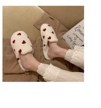 Load image into Gallery viewer, Cotton Slippers Women's Autumn Winter Fashion Style Plush Indoor Warm Women's Shoes Warm Slippers Memory Foam Cotton Home Slippers Soft Plush House Heart Cute Design Slippers
