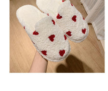 Load image into Gallery viewer, Cotton Slippers Women's Autumn Winter Fashion Style Plush Indoor Warm Women's Shoes Warm Slippers Memory Foam Cotton Home Slippers Soft Plush House Heart Cute Design Slippers
