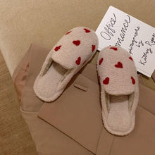 Load image into Gallery viewer, Cotton Slippers Women's Autumn Winter Fashion Style Plush Indoor Warm Women's Shoes Warm Slippers Memory Foam Cotton Home Slippers Soft Plush House Heart Cute Design Slippers
