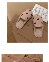 Load image into Gallery viewer, Cotton Slippers Women's Autumn Winter Fashion Style Plush Indoor Warm Women's Shoes Warm Slippers Memory Foam Cotton Home Slippers Soft Plush House Heart Cute Design Slippers
