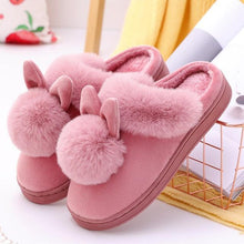 Load image into Gallery viewer, Cotton Women Cute Slippers Indoor Shoes For Women Winter Home Slippers Warm Footwear Winter Cotton Slippers Memory Foam House Slippers Cozy Fluffy Bedroom Couples Slippers
