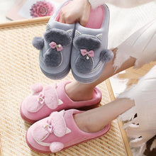 Load image into Gallery viewer, Cotton Women Cute Slippers Indoor Shoes For Women Winter Home Slippers Warm Footwear Winter Cotton Slippers Memory Foam House Slippers Cozy Fluffy Bedroom Couples Slippers
