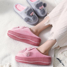 Load image into Gallery viewer, Cotton Women Cute Slippers Indoor Shoes For Women Winter Home Slippers Warm Footwear Winter Cotton Slippers Memory Foam House Slippers Cozy Fluffy Bedroom Couples Slippers
