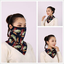 Load image into Gallery viewer, Cotton Women Mask Scarf Face Mascarillas Wraps Floral Print Lady Warm Neck Scarves Foulard Bandana Reusable Outdoor Riding Masks Scarf Neck Gaiter Headwear Headband Head Wrap Scarf Mask Neck Ear Warmers Headbands Perfect Bandana
