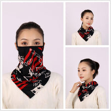 Load image into Gallery viewer, Cotton Women Mask Scarf Face Mascarillas Wraps Floral Print Lady Warm Neck Scarves Foulard Bandana Reusable Outdoor Riding Masks Scarf Neck Gaiter Headwear Headband Head Wrap Scarf Mask Neck Ear Warmers Headbands Perfect Bandana
