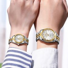 Load image into Gallery viewer, Couples Quartz Men Watch Women Valentine Gift Clock Watches Waterproof Sports Mechanical Watch Stainless Steel Strap Men's Mechanical Wrist Watch For Men Stainless Steel Band
