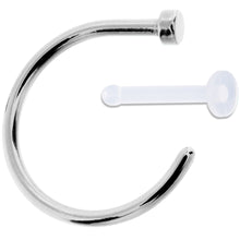 Load image into Gallery viewer, 18G 3/8 Pack Set of 5 Assorted Stainless Steel Nose Hoop Rings
