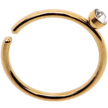 Load image into Gallery viewer, 20G 5/16 Clear Gem Gold IP Seamless Circular Ring

