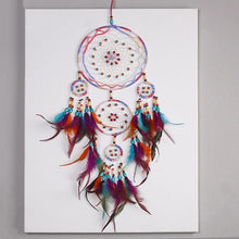 Load image into Gallery viewer, Creative Handmade Five-ring Dream Catcher Pendant Living Room Bedroom Decor Beautiful Hanging Ornament Elegant Wall Art Decoration For Windows Balcony Bedroom &amp; Wedding Party Gift For Girls  Kids
