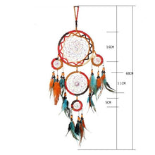 Load image into Gallery viewer, Creative Handmade Five-ring Dream Catcher Pendant Living Room Bedroom Decor Beautiful Hanging Ornament Elegant Wall Art Decoration For Windows Balcony Bedroom &amp; Wedding Party Gift For Girls  Kids

